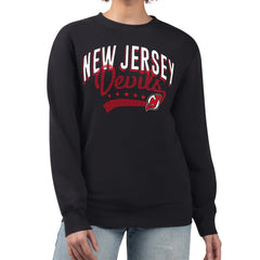 NHL New Jersey Devils G-III 4Her by Carl Banks Women's Filigree Team Graphic Fleece Pullover Sweatshirt - Black