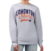 NHL Edmonton Oilers G-III 4Her by Carl Banks Women's Filigree Team Graphic Fleece Pullover Sweatshirt - Heather Gray