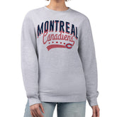 NHL Montreal Canadiens G-III 4Her by Carl Banks Women's Filigree Team Graphic Fleece Pullover Sweatshirt - Heather Gray