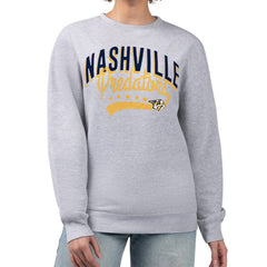 NHL Nashville Predators G-III 4Her by Carl Banks Women's Filigree Team Graphic Fleece Pullover Sweatshirt - Heather Gray