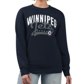 NHL Winnipeg Jets G-III 4Her by Carl Banks Women's Filigree Team Graphic Fleece Pullover Sweatshirt - Navy