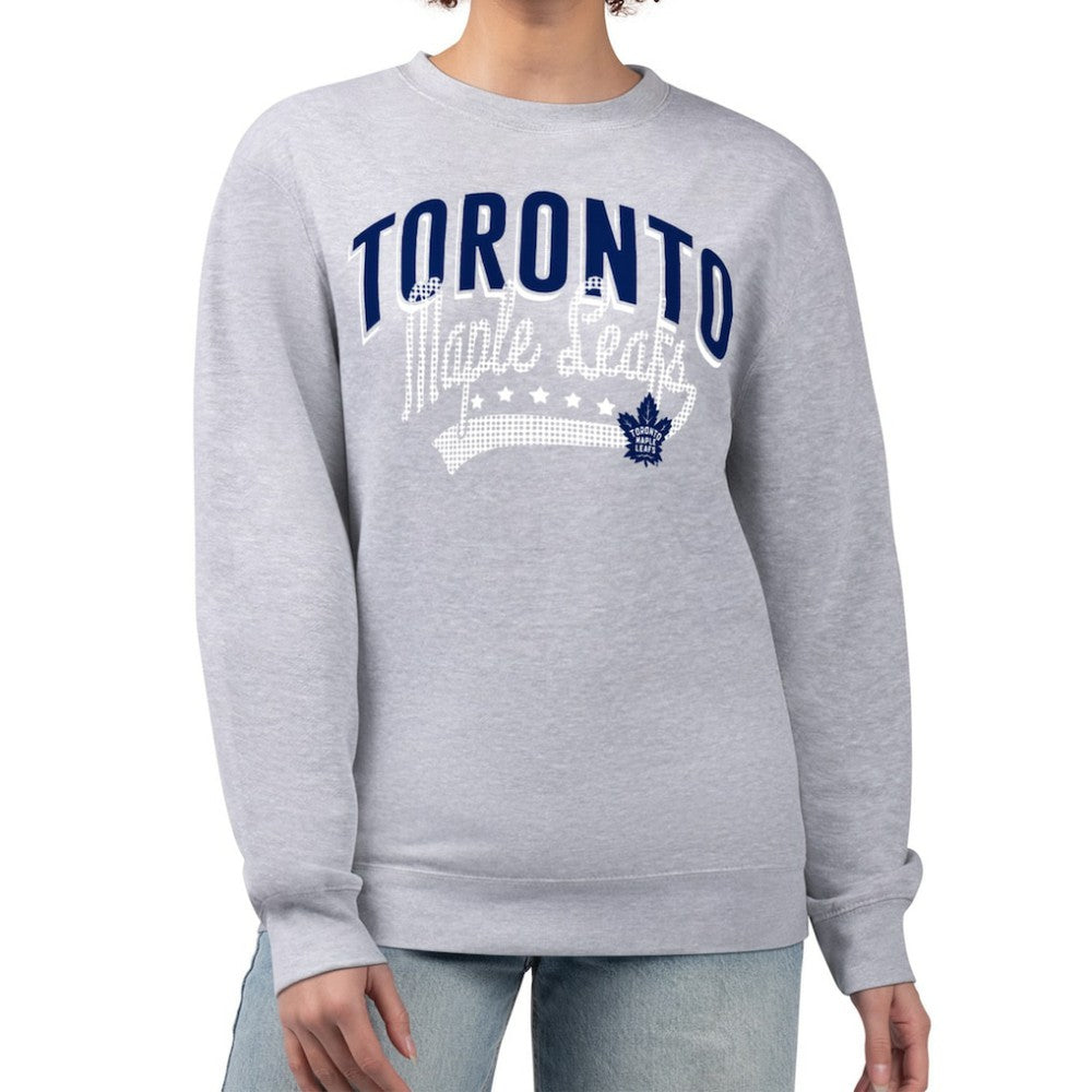 NHL Toronto Maple Leafs G-III 4Her by Carl Banks Women's Filigree Team Graphic Fleece Pullover Sweatshirt - Heather Gray