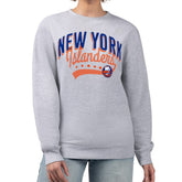NHL New York Islanders G-III 4Her by Carl Banks Women's Filigree Team Graphic Fleece Pullover Sweatshirt - Heather Gray