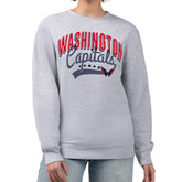 NHL Washington Capitals G-III 4Her by Carl Banks Women's Filigree Team Graphic Fleece Pullover Sweatshirt - Heather Gray
