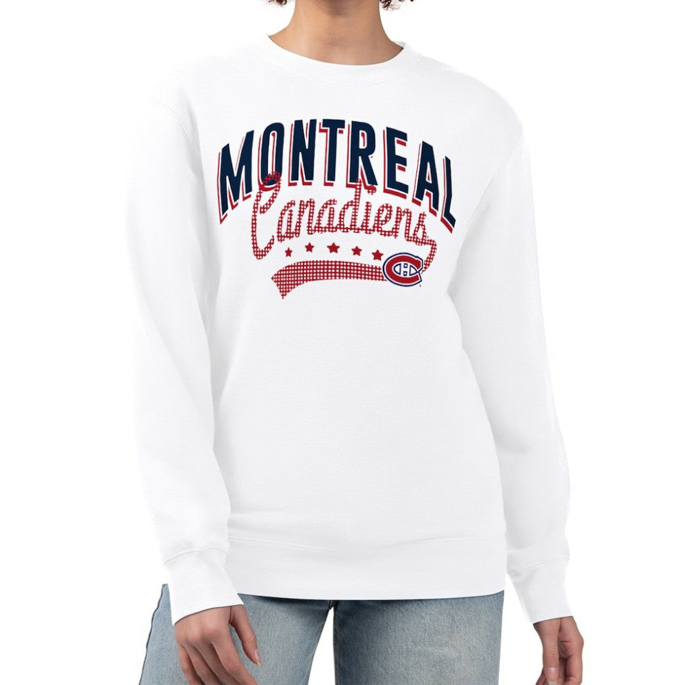 NHL Montreal Canadiens G-III 4Her by Carl Banks Women's Filigree Team Graphic Fleece Pullover Sweatshirt - White
