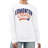 NHL Edmonton Oilers G-III 4Her by Carl Banks Women's Filigree Team Graphic Fleece Pullover Sweatshirt - White