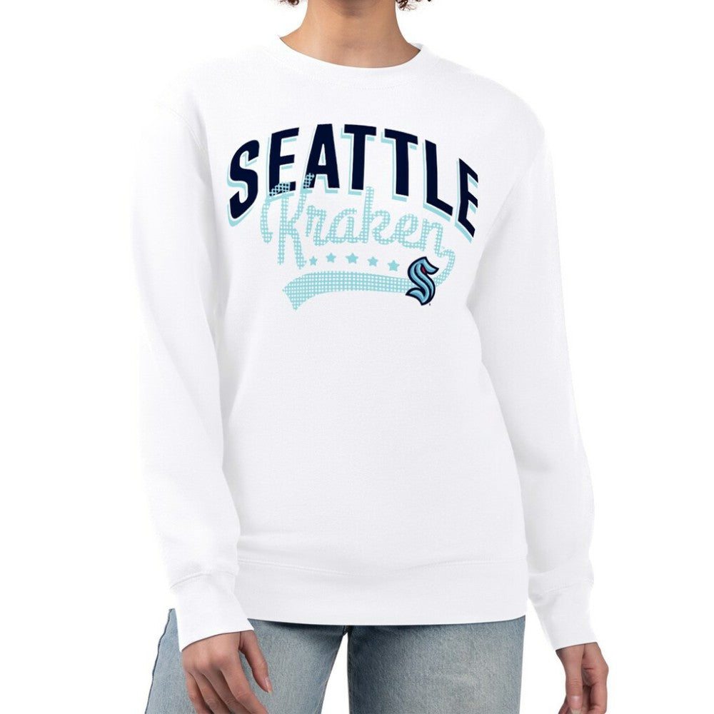 NHL Seattle Kraken G-III 4Her by Carl Banks Women's Filigree Team Graphic Fleece Pullover Sweatshirt - White
