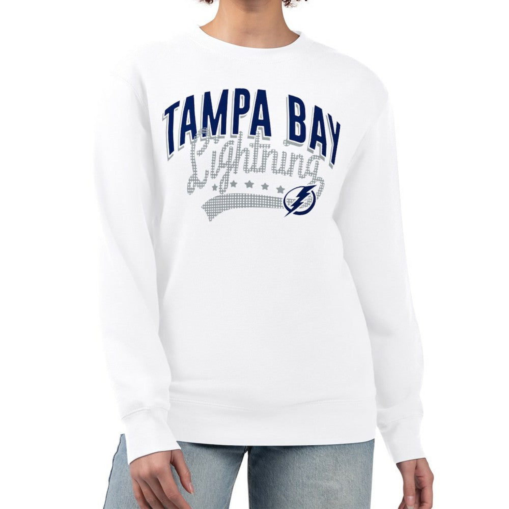 NHL Tampa Bay Lightning G-III 4Her by Carl Banks Women's Filigree Team Graphic Fleece Pullover Sweatshirt - White