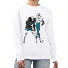 NHL San Jose Sharks G-III 4Her by Carl Banks Women's Hockey Girls Team Graphic Fleece Pullover Sweatshirt - White