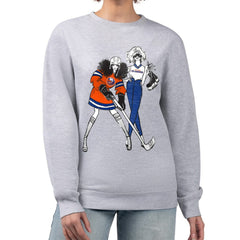 NHL New York Islanders G-III 4Her by Carl Banks Women's Hockey Girls Team Graphic Fleece Pullover Sweatshirt - Heather Gray
