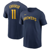 Jackson Chourio Milwaukee Brewers Nike Fuse Name & Number T-Shirt - Navy T-shirts