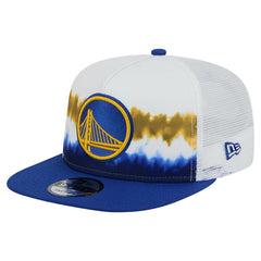 Golden State Warriors Dip-Dye 9FIFTY A-Frame Trucker Snapback Hat White/Royal