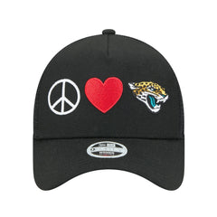 Jacksonville Jaguars New Era Women's Peace & Love Trucker 9FORTY Adjustable Hat Black