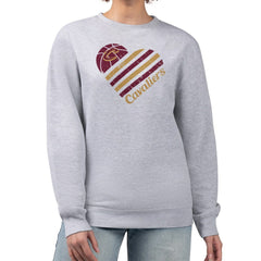 Cleveland Cavaliers G-III 4Her by Carl Banks Women's Heart Graphic Fleece Pullover Sweatshirt Heather Gray
