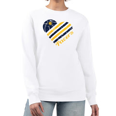 Indiana Pacers G-III 4Her by Carl Banks Women's Heart Graphic Fleece Pullover Sweatshirt White