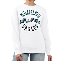 Philadelphia Eagles G-III 4Her by Carl Banks Women's Large Team Graphic Fleece Pullover Sweatshirt White