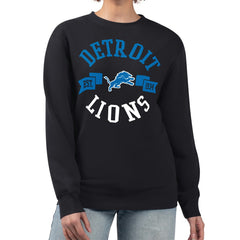 Detroit Lions G-III 4Her by Carl Banks Women's Large Team Graphic Fleece Pullover Sweatshirt Black