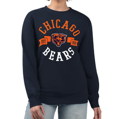 Chicago Bears G-III 4Her by Carl Banks Women's Large Team Graphic Fleece Pullover Sweatshirt Navy