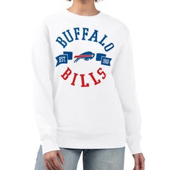Buffalo Bills G-III 4Her by Carl Banks Women's Large Team Graphic Fleece Pullover Sweatshirt White