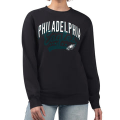 Philadelphia Eagles G-III 4Her by Carl Banks Women's Filigree Logo Graphic Fleece Pullover Sweatshirt Black
