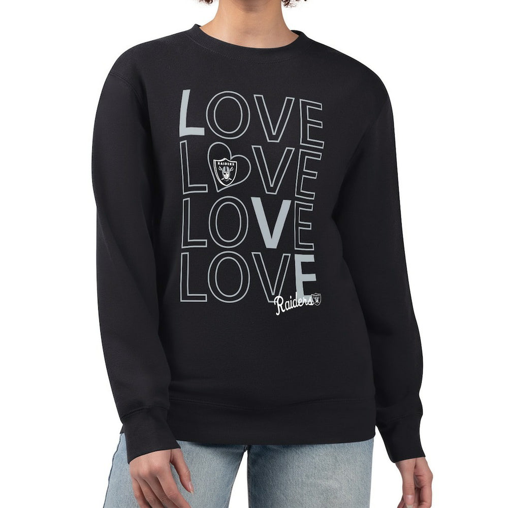 Las Vegas Raiders G-III 4Her by Carl Banks Women's Lots of Love Graphic Fleece Pullover Sweatshirt Black