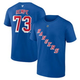 NHL Matt Rempe New York Rangers Fanatics Authentic Stack Name & Number T-Shirt - Blue