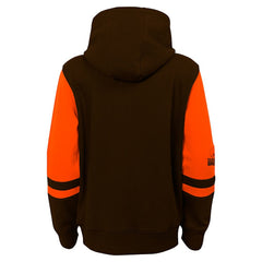Cleveland Browns Youth Stadium Color-Block Full-Zip Hoodie Brown