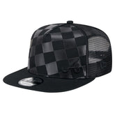 Atlanta Braves New Era Score Check A-Frame Trucker 9FIFTY Snapback Hat - Black Hats
