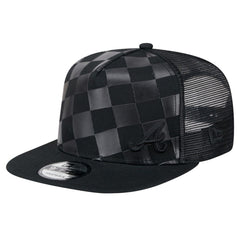 Atlanta Braves New Era Score Check A-Frame Trucker 9FIFTY Snapback Hat - Black Hats