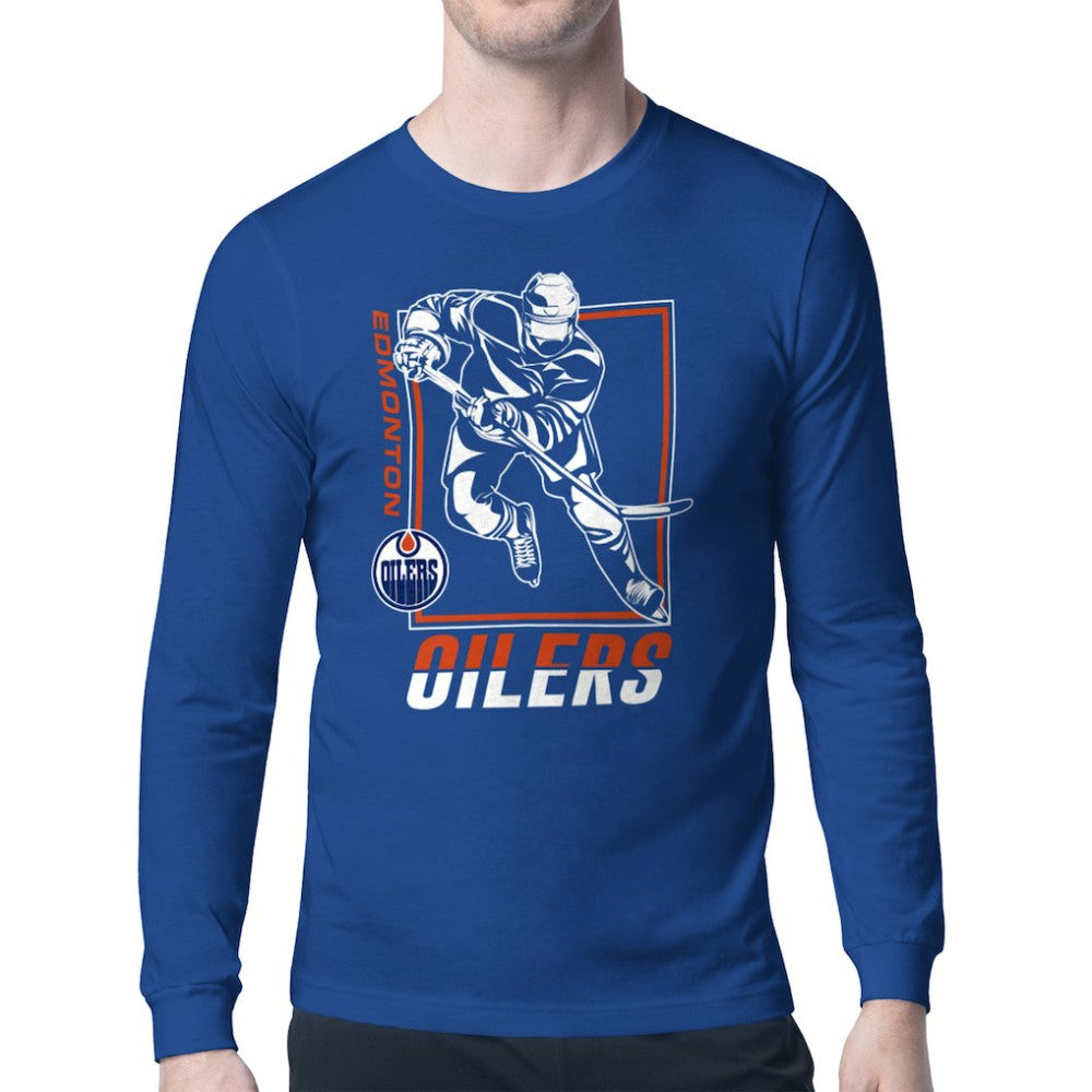 NHL Edmonton Oilers Starter Player Grid Long Sleeve T-Shirt - Royal