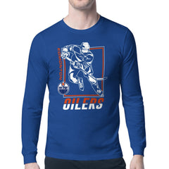 NHL Edmonton Oilers Starter Player Grid Long Sleeve T-Shirt - Royal