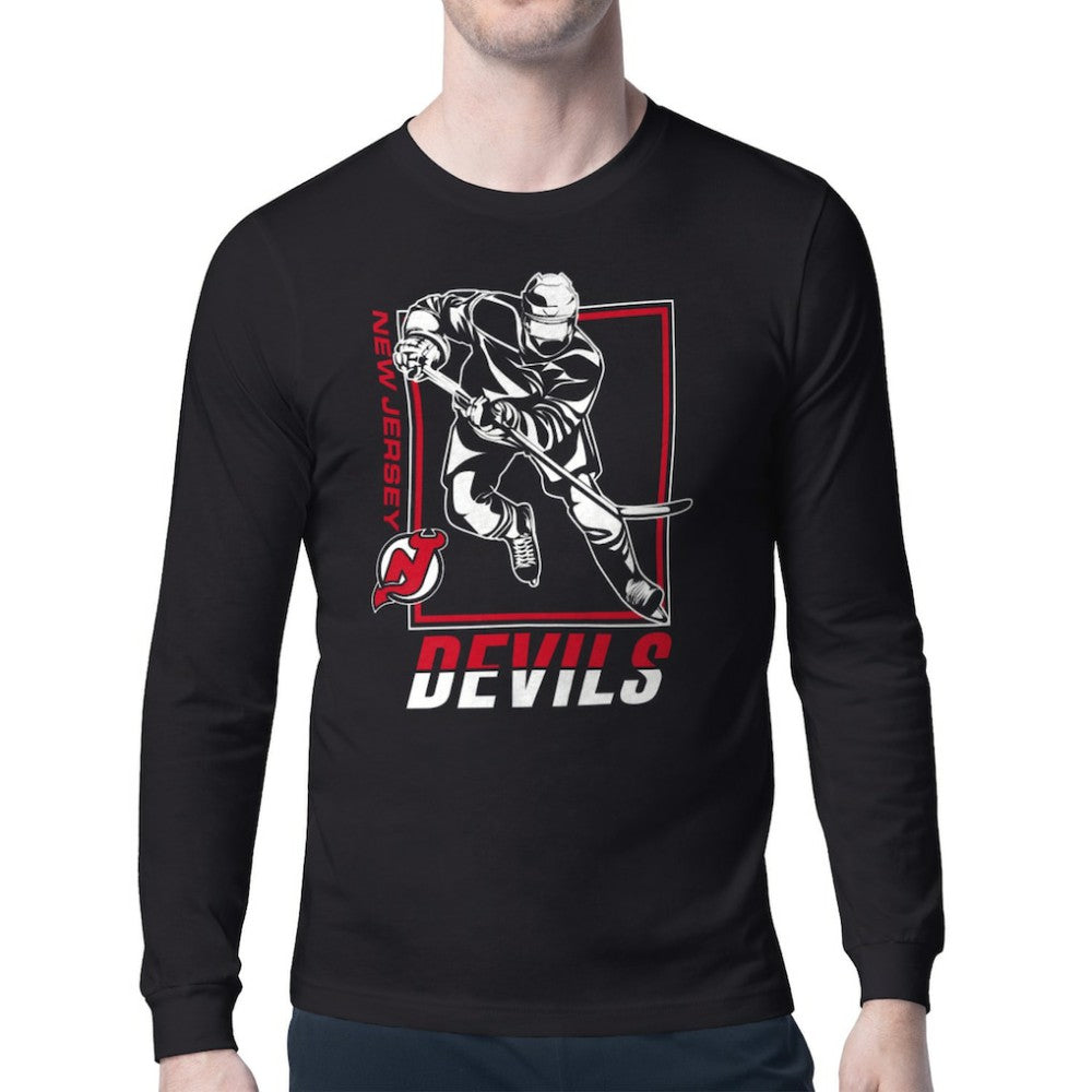 NHL New Jersey Devils Starter Player Grid Long Sleeve T-Shirt - Black