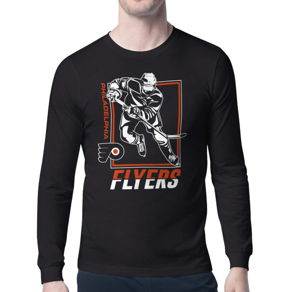 NHL Philadelphia Flyers Starter Player Grid Long Sleeve T-Shirt - Black