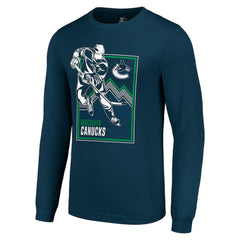 NHL Vancouver Canucks Starter Player Grid Long Sleeve T-Shirt - Blue