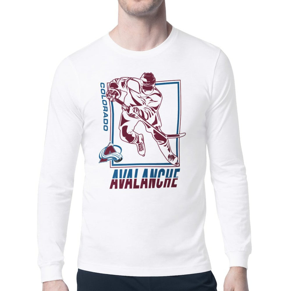 NHL Colorado Avalanche Starter Player Grid Long Sleeve T-Shirt - White