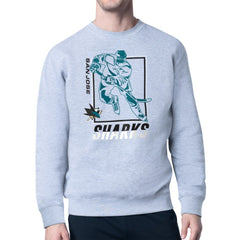 NHL San Jose Sharks Starter Player Grid Fleece Pullover Sweatshirt - Heather Gray