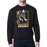 NHL Boston Bruins Starter Player Grid Fleece Pullover Sweatshirt - Black