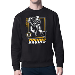 NHL Boston Bruins Starter Player Grid Fleece Pullover Sweatshirt - Black