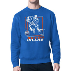 NHL Edmonton Oilers Starter Player Grid Fleece Pullover Sweatshirt - Royal