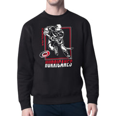 NHL Carolina Hurricanes Starter Player Grid Fleece Pullover Sweatshirt - Black