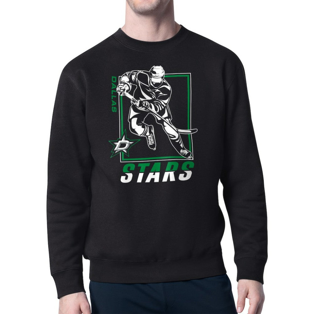 NHL Dallas Stars Starter Player Grid Fleece Pullover Sweatshirt - Black