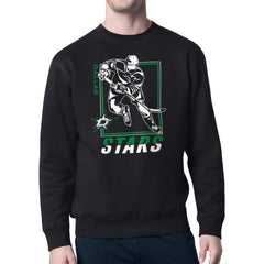 NHL Dallas Stars Starter Player Grid Fleece Pullover Sweatshirt - Black