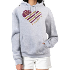 Cleveland Cavaliers G-III 4Her by Carl Banks Women's Heart Pullover Hoodie - Heather Gray