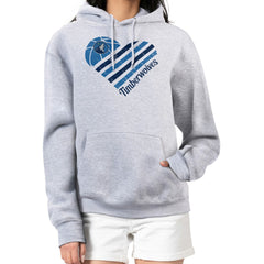 Minnesota Timberwolves G-III 4Her by Carl Banks Women's Heart Pullover Hoodie - Heather Gray