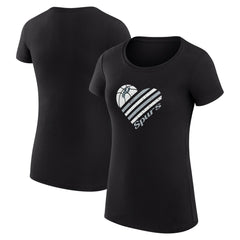 San Antonio Spurs G-III 4Her by Carl Banks Women's Super-Slim Fit Lightweight Heart T-Shirt Black