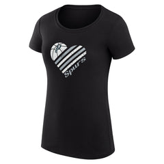 San Antonio Spurs G-III 4Her by Carl Banks Women's Super-Slim Fit Lightweight Heart T-Shirt Black