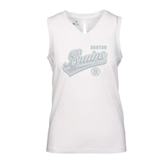 NHL Boston Bruins Levelwear Women's Paisley Sweep V-Neck Tank Top - White