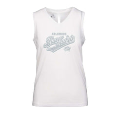 NHL Columbus Blue Jackets Levelwear Women's Paisley Sweep V-Neck Tank Top - White
