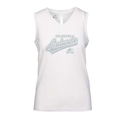 NHL Colorado Avalanche Levelwear Women's Paisley Sweep V-Neck Tank Top - White