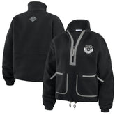 NHL Los Angeles Kings WEAR by Erin Andrews Women's Polar Fleece Half-Zip Jacket - Black